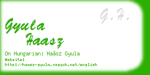 gyula haasz business card